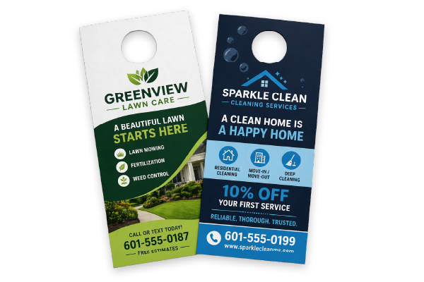 custom door hanger printing in Crystal Springs MS full color marketing door hangers for local businesses